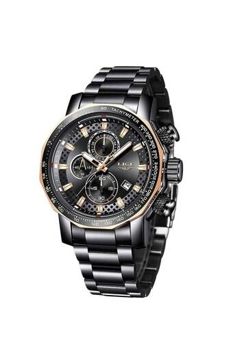 Lige Men's Watch Quartz Steel Chronograph Date