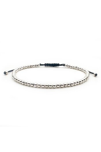 Velar Bracelets 925 Silver Ball Cord Bracelet 3mm (Adjustable)