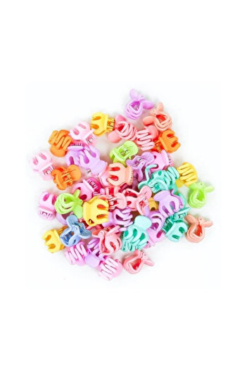 OEM Set of 50 bunny hair clips, multicolor, dimensions 2x2.3x2.3cm