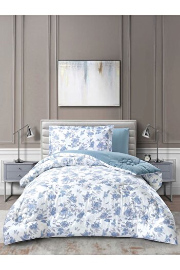 Donetella 4-Piece Cotton King Comforter Set 170x230cm – 350 GSM Fill, Elegant Print