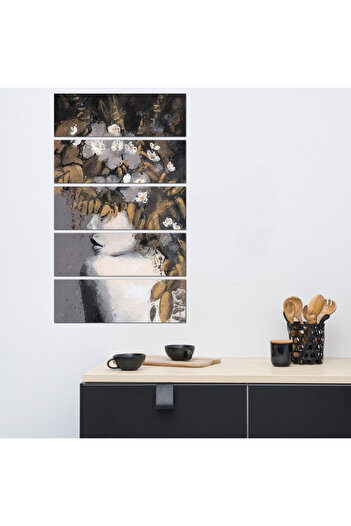 Generic Wall panel - Woman artwork - 30031 - divided into five equal pieces