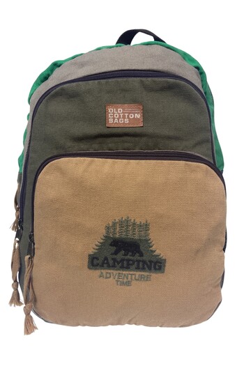 Old Cotton Quality Black Vintage Casual Printed Design Daily Outing School Backpack Revilla Bag 28X38Cm