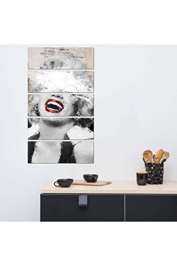 Generic Wall panel - Woman artwork - 30023 - divided into five equal pieces