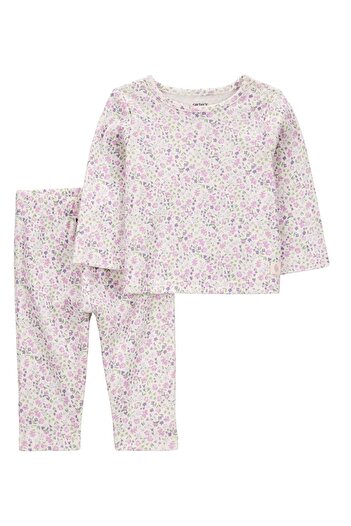 Carter's Baby Girl Ecru Top and Bottom Set