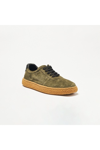John May Men's Oxford (Classic) Og-2180 1958-101 Khaki Split Suede-Black with Locker