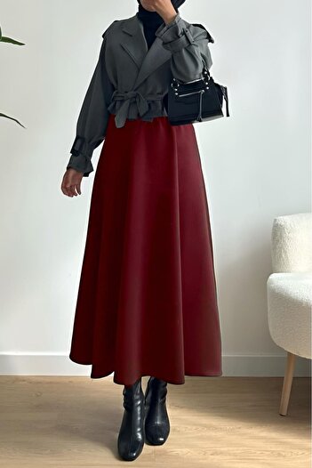 Blue Morpho Scuba Fabric Zippered Hijab Skirt