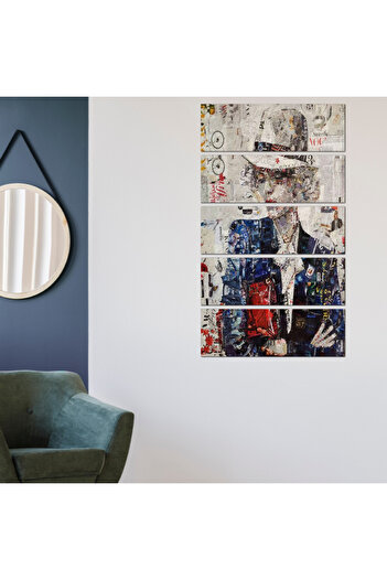 Generic Wall panel - Woman artwork - 30026 - divided into five equal pieces