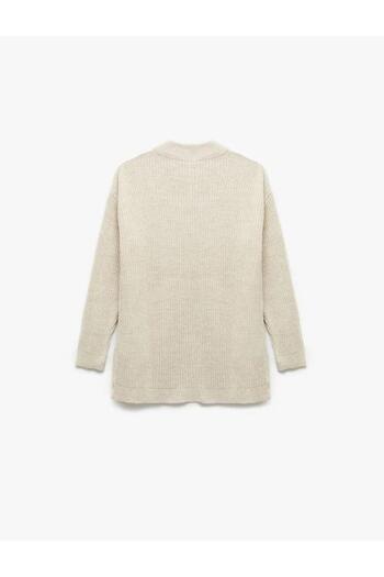 Koton Long Sleeve Stand Collar Oversize Women's Sweater 6Wak90030Ht