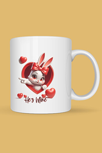 giftkonsept He's Mine & She's Mine Cute Rabbit Lover Mug Set