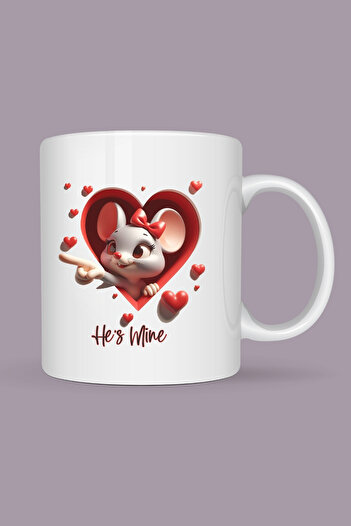 giftkonsept Cute Mouse Design Valentine's Day Gift Set of 2 Mugs