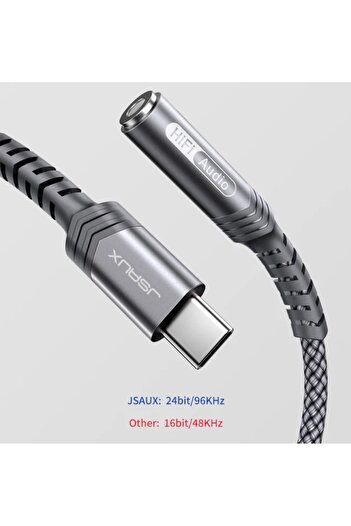 Other JSAUX DAC Audio USB-C to Mini Jack 3.5mm Female AUX Adapter Cable