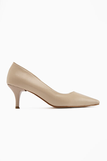 Limoya Flora Beige Stiletto Women's Heeled Shoes