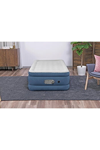 TSUMAB Bestway Tritech Twin Air Bed with Built-In Electric Pump – Premium Inflatable Mattress for Home