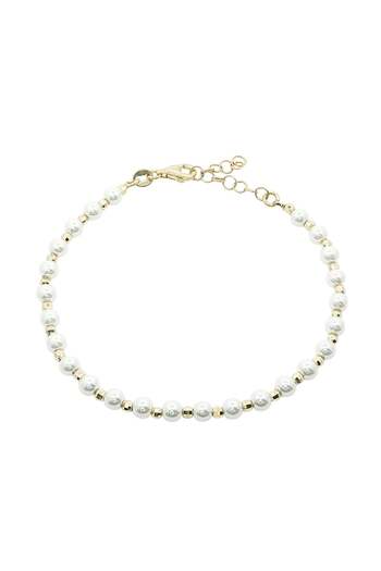 Bijuteria SORELLY 18k Gold-Plated Silver Bracelet with Pearls