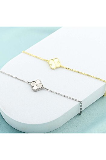 Bijuteria SORELLY 925 Silver Flower Bracelet with Grooved Details 18k Gold Plated