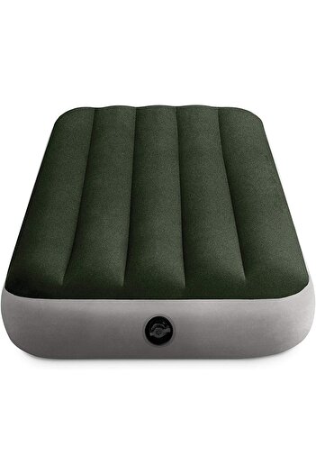 Intex PVC/Polyester/ABS/Rayon Junior Twin Dura-Beam Prestige Downy Airbed, 64106, Green, H25 x W76 x