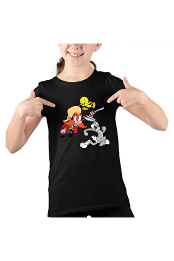OEM Kids Girls T-Shirt Yosemite Sam Tweety Bug Bunny Rabbit