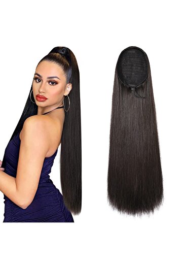 Oskar Ponytail Look Straight Hair Ponytail with Black Cord, 70 cm