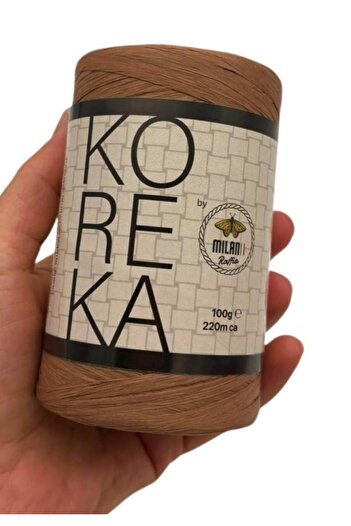 angel çanta aksesuar Koreka Raffia Brown Color