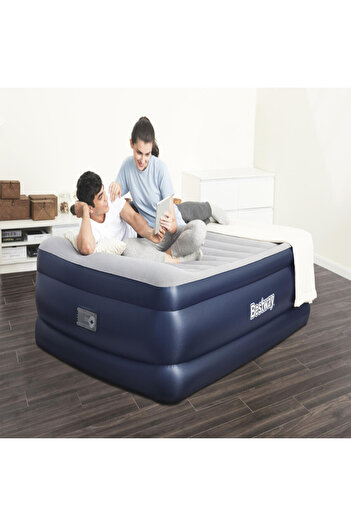 TSUMAB Bestway Premium Queen Air Bed with Built-In Electric Pump – Comfortable Inflatable Mattress for Home