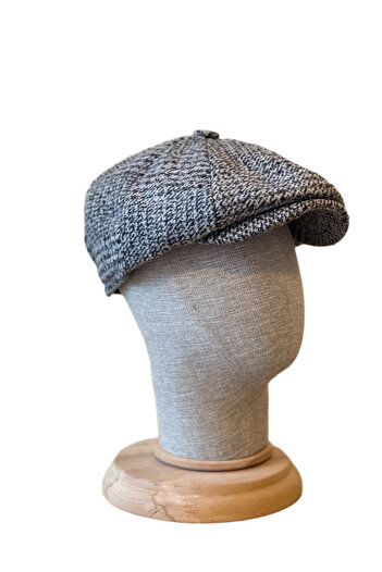 Rupen Kraft Standard Winter Wool British Cap Draped Peaky Blinders Cap Herringbone Cap with Elastic Back