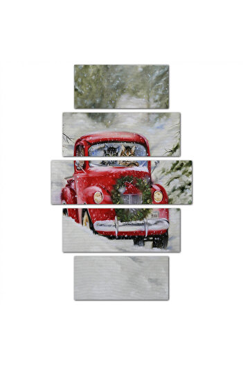 Generic Wall panel - Cat driving a car - M1552 - divided into five graduated pieces - 1
