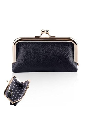 Generic Genuine Leather Bags, Mini Jewelry Box and Travel Case, Compact Small Organizer Pouch with Kiss Loc