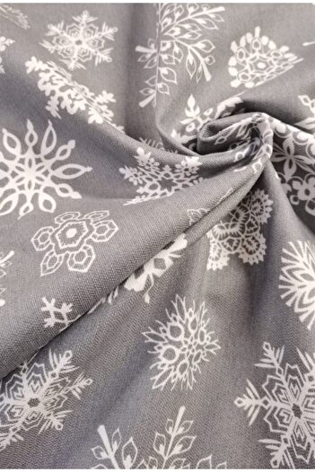 Kotonia Home Tablecloth Winter 20, 100% cotton, gray with Christmas motifs, 180x180 cm