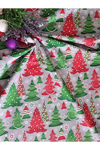 Kotonia Home Tablecloth Winter 15, 100% cotton, gray with Christmas motifs, 180x180 cm