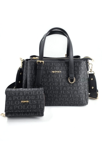 Just Polo Set of 2 Women's 4-Compartment Shoulder and Handbag Wallet Combination