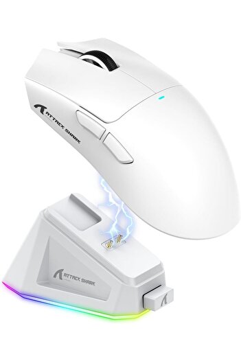 mazn Attack Shark X11 Ultra Lightweight Gaming Mouse from Magic Refiner, 59g, RGB Magnetic Charging Base,