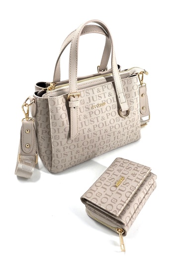 Just Polo Set of 2 Women's 4-Compartment Shoulder and Handbag Wallet Combination