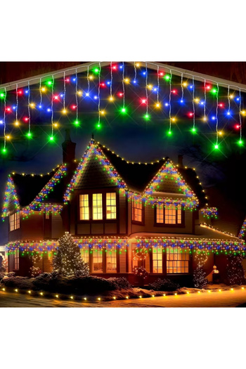 esimplu Christmas Installation Type Fringe, 12 m, 300 LEDs, 8 games, Outdoor/Indoor, Multicolor