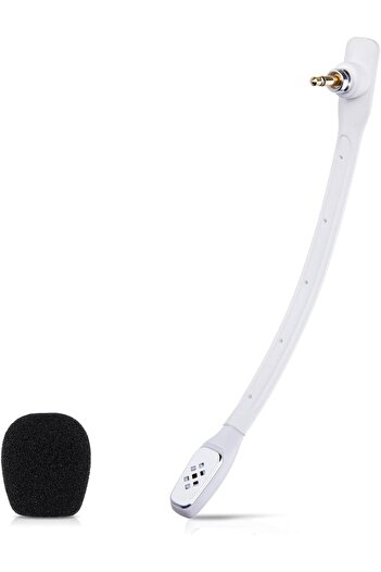 mazn White Noise Cancelling Retractable Replacement Microphone with Foam Cover for Astro A40 TR Gaming He