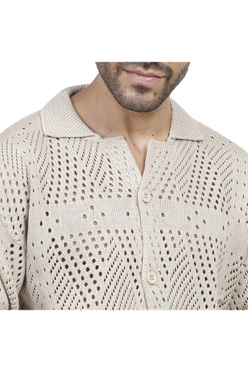 COUP Men Casual Sweater With Long Sleeves - Beige