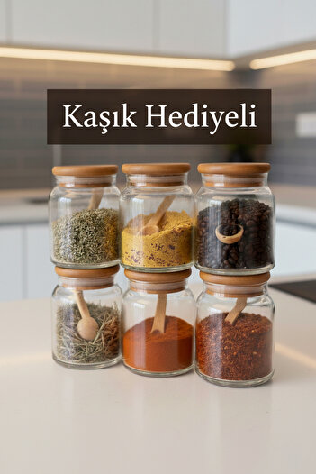 Dia 6-Piece Ayous Vacuum Sealed Luxury Spice Container Set with Spoon