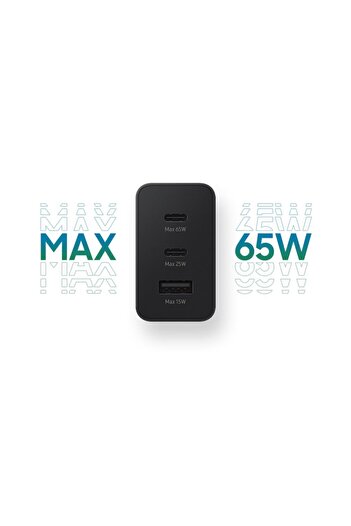 OEM 65W Network Charger, 3 Ports, Black, for Universal Devices