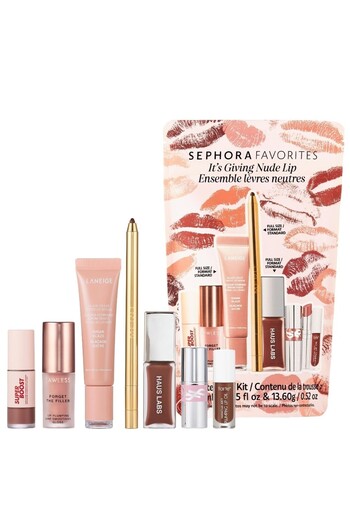 Sephora Beauty Sephorah Favorites It's Giving Nude Lip Kit 7 Piece Set 2025 $122 value