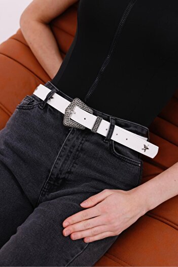 Mynoa Star Patterned Women's Belt, Trouser Belt, Jacket Belt