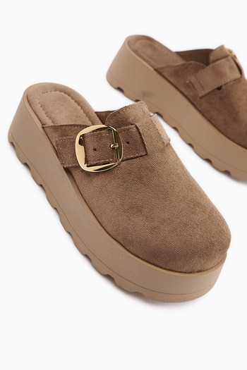 Limoya Γυναικείες παντόφλες με αγκράφα Clara Mink Suede