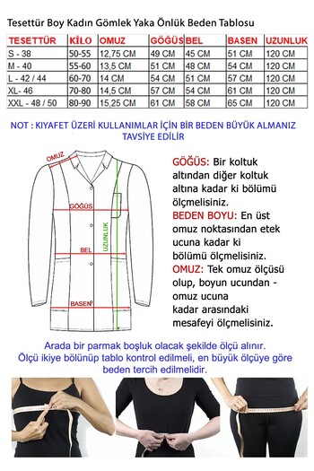 TIPTEKS Γυναικείο παλτό με γιακά Λευκή ποδιά κατάλληλη για θαλάμη και γιατρό