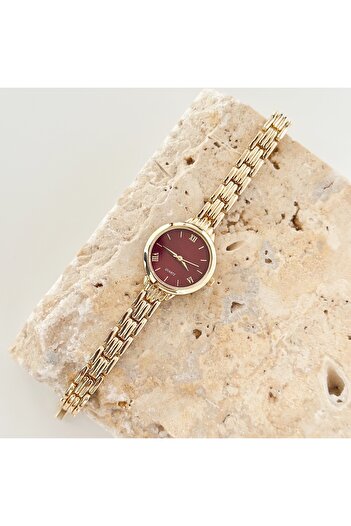 Vesce Atelier Nervion Gold Burgundy Watch