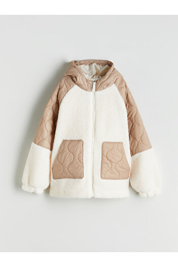 LC Waikiki Lcw Girls' Hooded Plush Coat