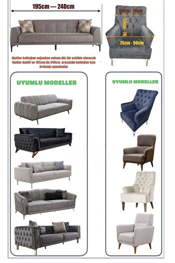 ÖZMAKAN Single Sofa Cover, Armchair Cover 1 Piece