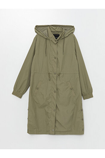 LC Waikiki Lcw Women's Plain Hooded Raincoat