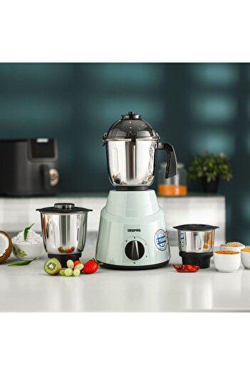Geepas 3-in-1 Mixer Grinder GSB 44100 | 800 W, 1.5 L| 1.0 L & 0.5 L Stainless Steel Jars| Tetra Flow