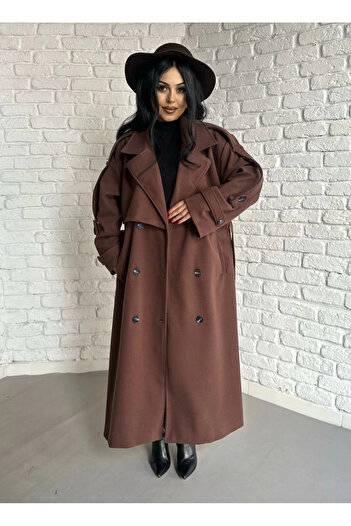 moneta boutique Γυναικείο παλτό με μακρύ ζωνάκι με επένδυση