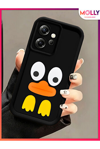 Molly Black Edges Thick 3D Embossed Cute Duck Silicone Case for Xiaomi Redmi Note 12 4g