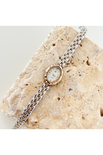 Vesce Atelier Magnor Gold Silver Watch White