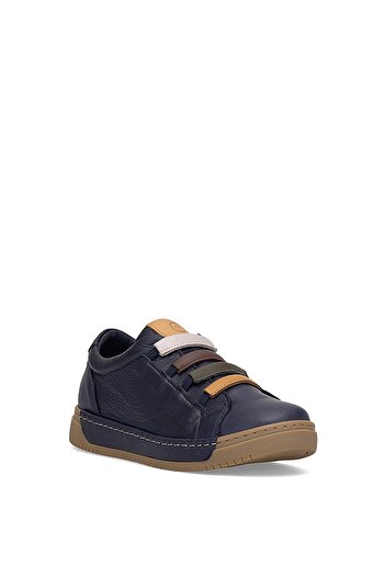 Mammamia D25Ka-240 Women's Genuine Leather Casual Shoes Navy Blue